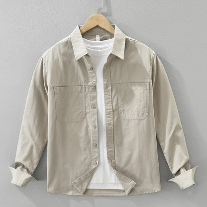 100% Cotton Long Sleeve Shirt for Men Clothing Multi-pockets Versatile Streetwear 2025 Autumn New Casual Cargo Mens Shirt