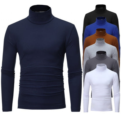 2025 New Man Thermal Turtleneck Casual Sleepwear Shirt S-2XL Sleeve Long Slim Coat 5colors Basic Sweater Bottom Winter