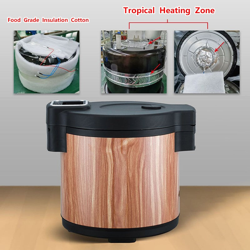 15L Electric Rice Cooker Heating Insulated Food Container Non-stick Inner Soup Warmer Kitchen Appliances For Sushi Restaurant