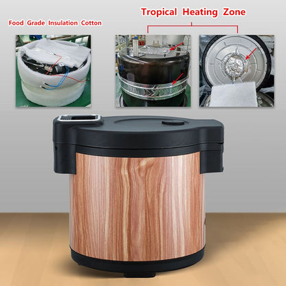 15L Electric Rice Cooker Heating Insulated Food Container Non-stick Inner Soup Warmer Kitchen Appliances For Sushi Restaurant