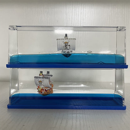 Garrafa Flutuante Feliz One Piece Thousand Sunny Barco Garrafa Flutuante Líquida Navio 3D Em Garrafa Barco Go Merry Decoração de Casa Presente Infantil