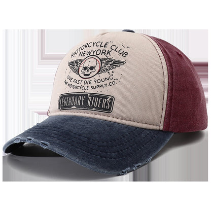 2023 New Punk Motorcycle Cap Casquette Femme Skull Print 5 Panel Baseball Hat Hip Hop New York Snapback Caps for Women Men Bones