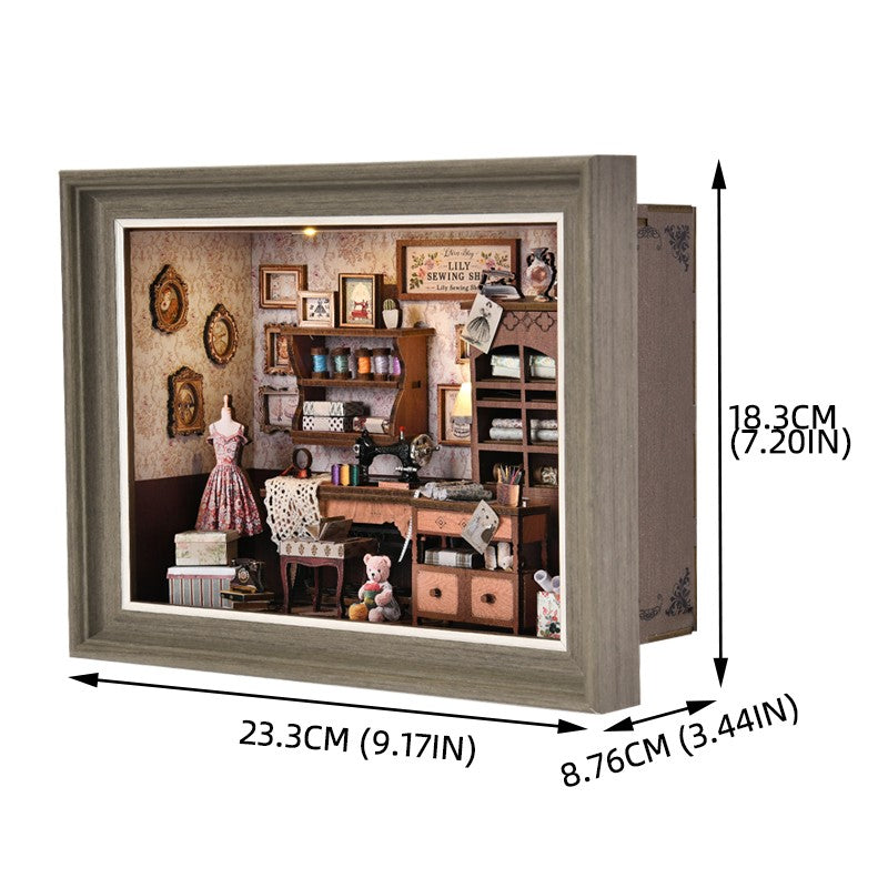 Kit Faça Você Mesmo "Cantinho do Livro" Livraria Cabine Telefônica Misteriosa, Casa de Bonecas de Madeira com Luz, Estante de Livros em Miniatura, Quebra-Cabeça 3D, Decoração para Presente