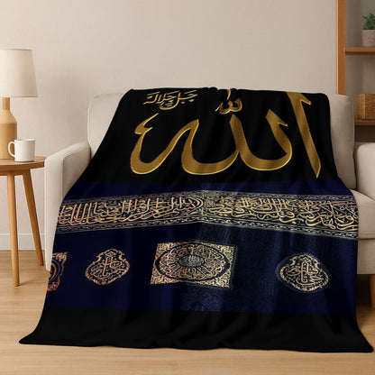 ?Tactical Rifle Print Flannel Blanket - Reversible Military-Inspired Design for Outdoor Enthusiasts Durable Warmth & Bold Style?