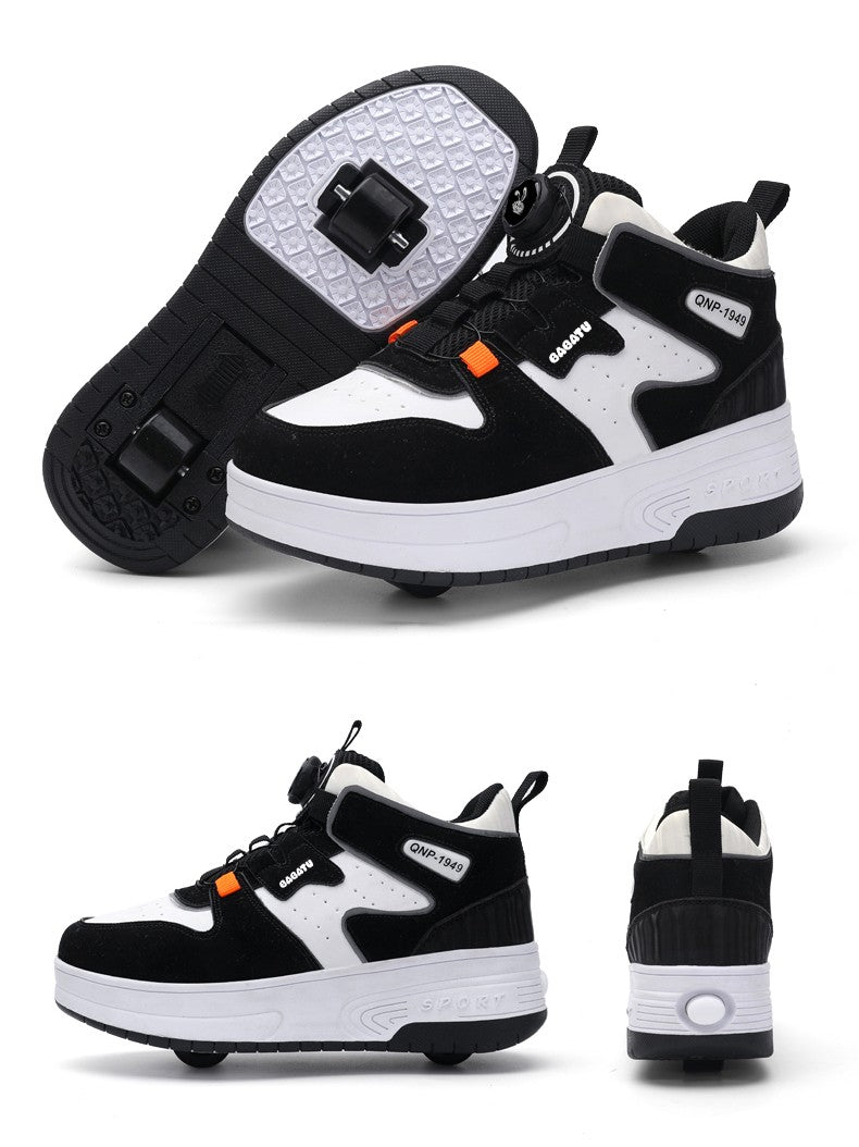 Children Junior Roller Skate Shoes Kids Sneakers with Two Boys Girls Wheels Shoes Running Adult Casual Boys Shoes size 31-42