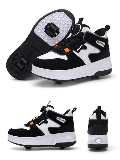 Children Junior Roller Skate Shoes Kids Sneakers with Two Boys Girls Wheels Shoes Running Adult Casual Boys Shoes size 31-42