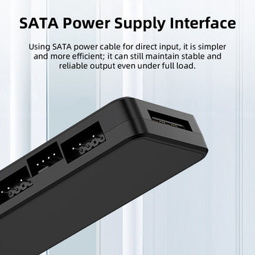 Teucer 1 to 10 12V/4Pin PWM 5V/3Pin Addressable ARGB Hub Splitter Adapter SATA Power Supply Interface  Concentrator For Case Fan