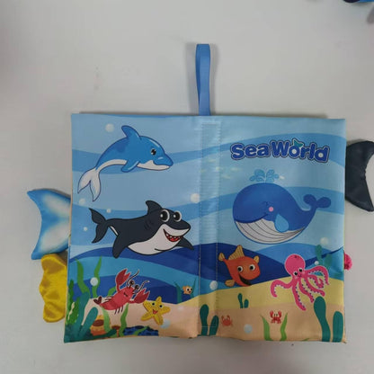 Cloth Books Toys Sensory toys, cloth crepe soft books Baby Prone time toys, Stroller toys Ocean Forest Flying Animals