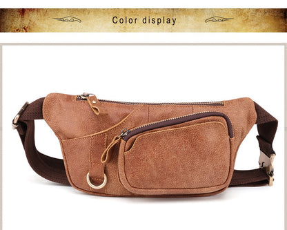Genuine Leather Waist Bag Men Women's Belt Bag Casual Waist Packs  for Phone Pouch Travel Chest Bag Crossboby Shoulder Bag