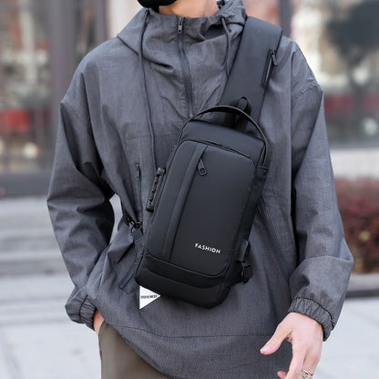 Large Capacity Multifunction Shoulder Crossbody Bag Messenger Chest Sling Travel Pack for Male Men Usb Waterproof Sports Running