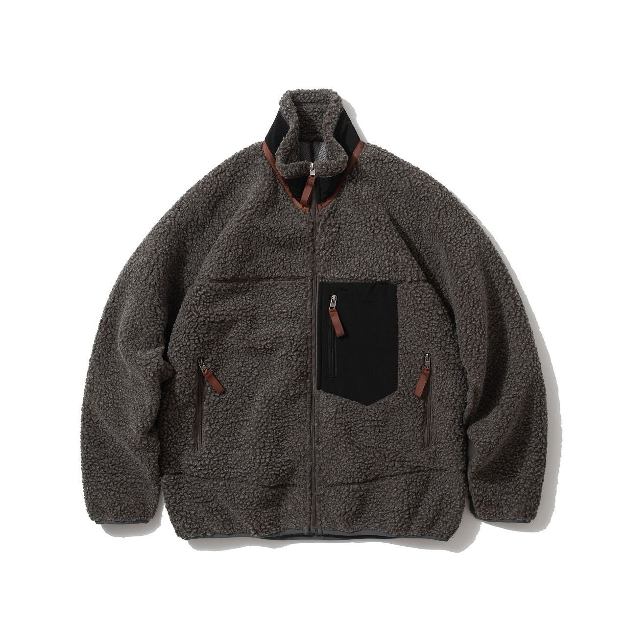 Pata Outdoor Windproof Hiking Fleece Jacket Imitation Lamb Wool Stand Collar Zipper Fleece Jacket Polar Fleece Warm Couple Coat