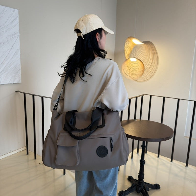 Large Capacity Women's Travel Handbag Multiple Pockets Nylon Travel Sports Shoulder Bag For Women