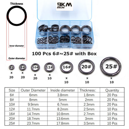 Anel Guia de Vara de Pesca 10pçs~100pçs Resistente ao Desgaste Cerâmica Kit de Reparo de Vara Anel Alconite Preto 6mm~47.3mm