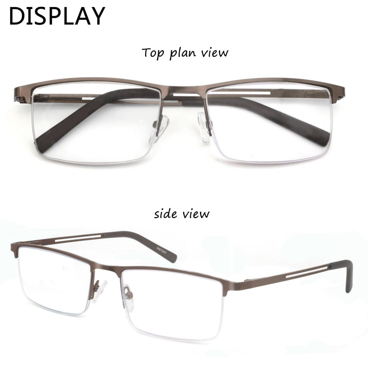 Blue Light Reading Glasses Men Computer Readers Anti Glare Metal Frame with Spring Hinge UV400 Protection Eye Strain Relief