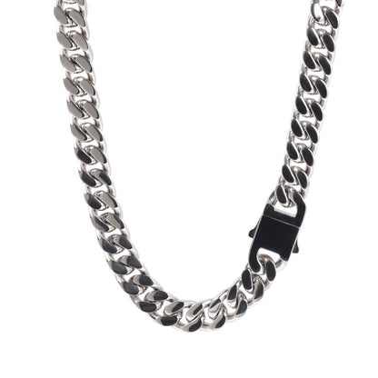 Pulseira Acessório Masculina de Aço Inoxidável 316 Banhada a Ouro 18k, Corrente Cubana Criptografada de 8, 10, 12mm, Estilo Miami Rap Hip Hop