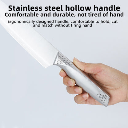 8pcs Kitchen Knives Set 3CR13 Stainless Steel Chef's Knife Meat Cleaver with Block for Kitchen Fruit and Vegetable Cutting Knife