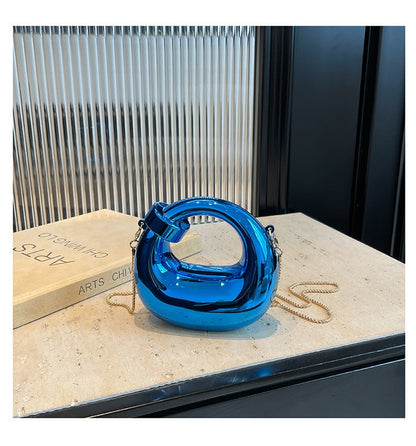 Fashion Crescent Mini Acrylic Chain Evening Bag for Women, Shoulder and Crossbody Bag