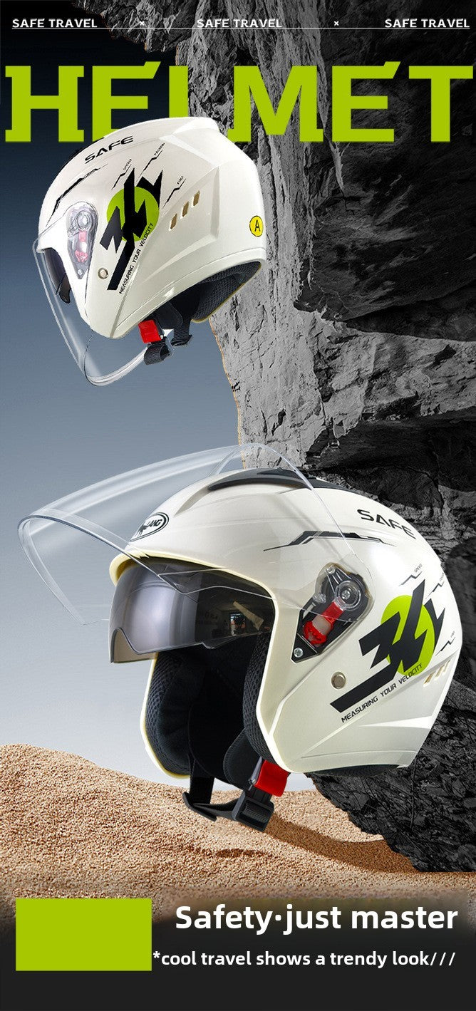 Capacete de 58-62cm para Moto de Inverno Térmico, Carro Elétrico, Feminino e Masculino, Com Lente Dupla e Uso nas Quatro Estações