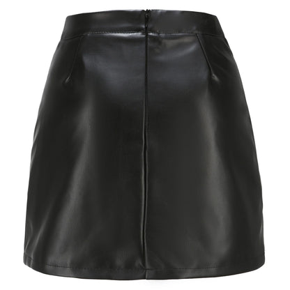 Spring and Summer New PU Leather Skirt Women's Black Elastic Women Slim Sexy Leather Skirts Brown Gray S-XXXL