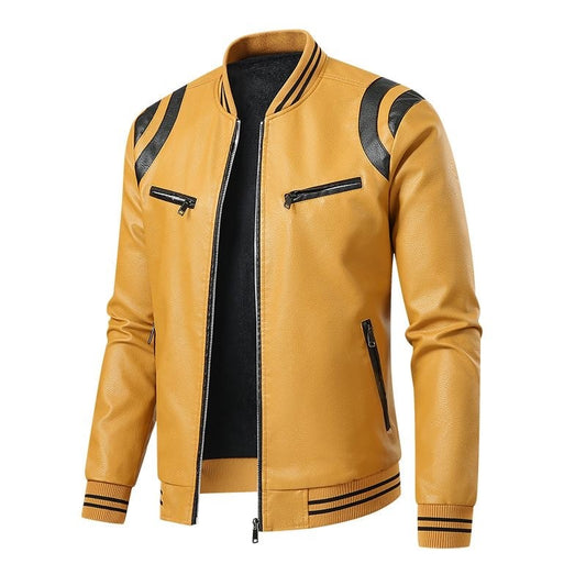 Spring and Autumn New Fashion Trend Retro Motorcycle PU Leather Jacket Men's Casual Loose Sports Large Size High Quality Coat