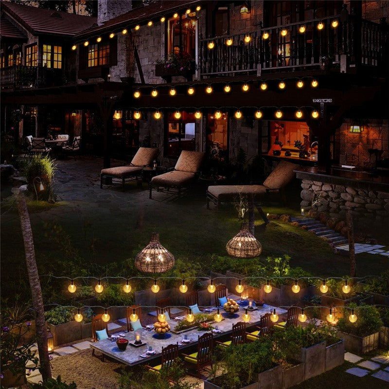 Solar String Lights Outdoor 200 LED Crystal Globe Lights Waterproof Solar Festoon Fairy Light for Garden Christmas Party Decor