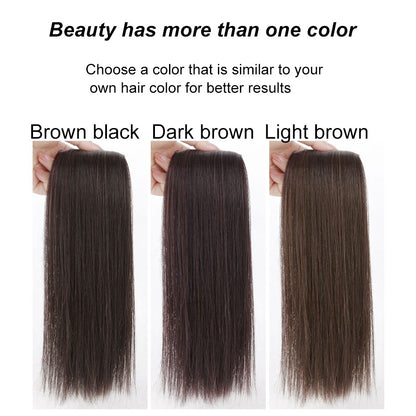 2 peças/conjunto de preenchimento capilar sintético, extensões de cabelo, peça de abertura e de reposição para topo, artefato de reposição