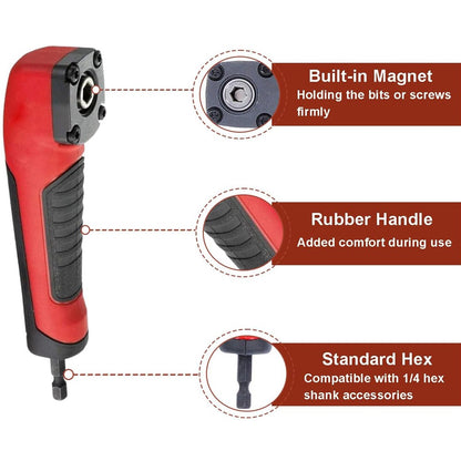 Parafusadeira Elétrica de Canto Multifuncional de Alto Torque 90° de Ângulo Reto Ferramenta Manual Adaptador de Broca de Canto