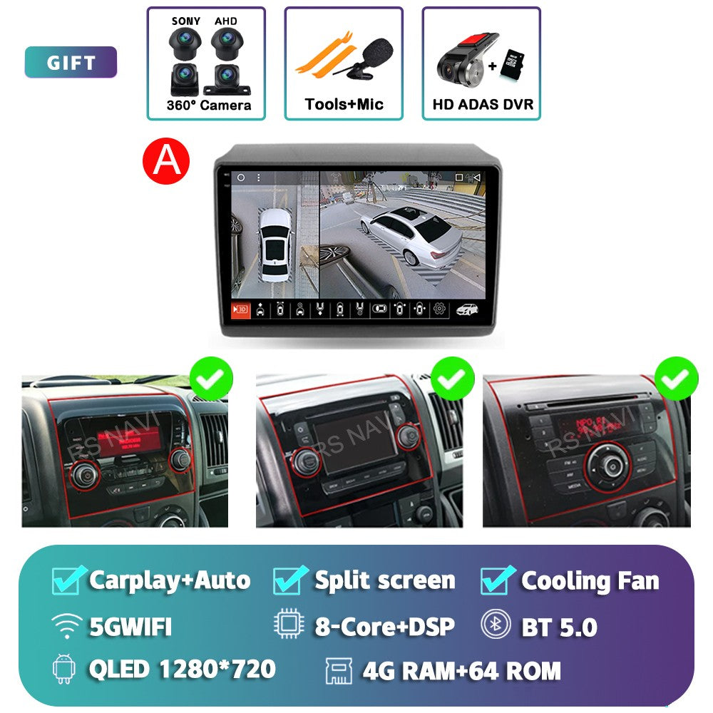 Android 15 Car Radio For Fiat Ducato Peugeot Boxer Citroen Jumper 2006 -2022 Wireless Carplay multimedia Android Auto 4G