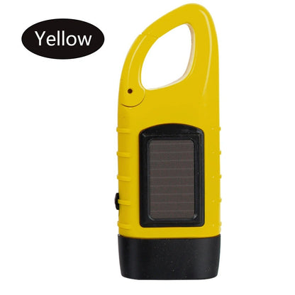 Solar Led Flashlights Portable Hand Cranked Dynamo Torch for Outdoor Riding Camping Power Hiking Long-range Emergency Lantern