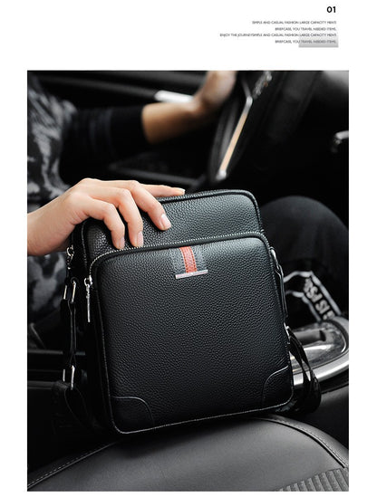 Famous Brand Small Men's Bag Genuine Leather Men Shoulder Bag Messenger Bag Fashion Business Man Crossbody Bag Cowhide Briefcase