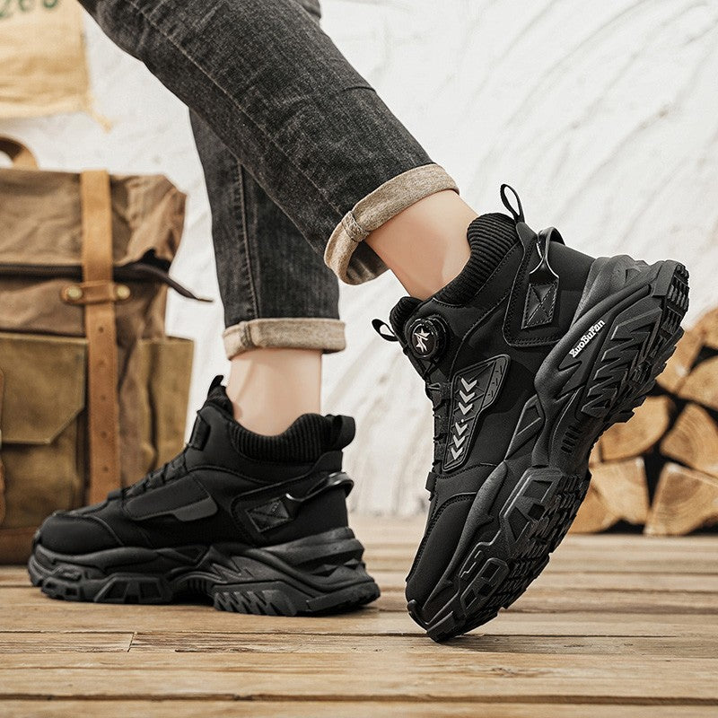 New Men's Casual Outdoor Construction Site Work Durable Safety Shoes, Black for Outdoor Mountain Climbing and Hiking Sports