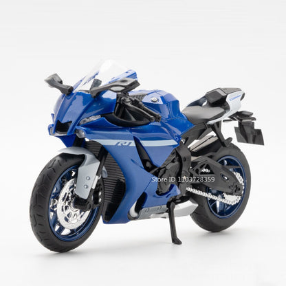 1:12 R1M R1 Modelo de Moto Brinquedos Liga Fundida Motocicletas em Miniatura Som Luz Amortecimento Simulação Motocicletas Presentes