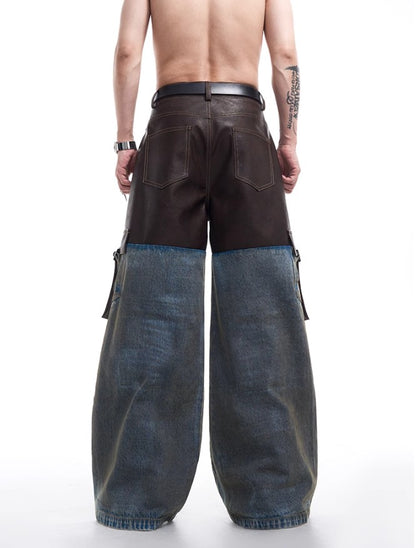 2024 American vintage do old piece-leather destruction denim jacket men fall dirty jacket