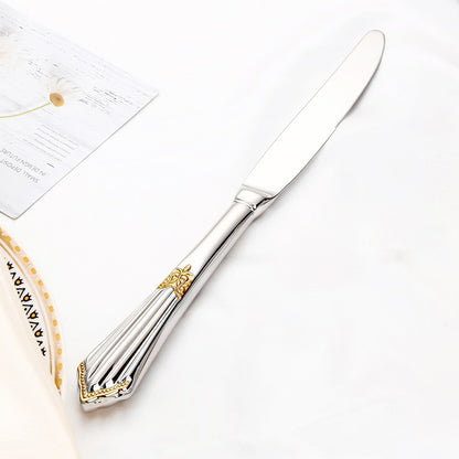 Conjunto com 6 Facas de Mesa Royal Polido Espelhado Apropriado para Máquina de Lavar Louça, Uso Doméstico, Cozinha e Bar