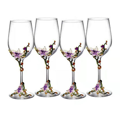Taças de Cristal Criativas com Esmalte para Champagne Conjunto de Taças de Luxo Taças de Vinho Taça Vintage para Beber