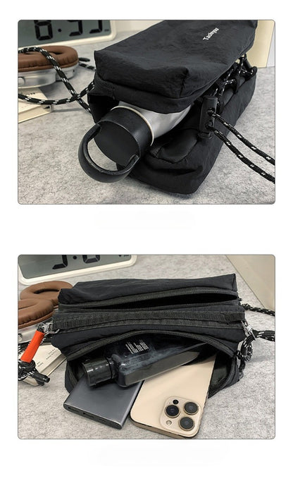 Unisex Camp Messenger Bag Large Capacity Shoulder Bag for Men Women Durable Nylon Hiking Travel Backpack