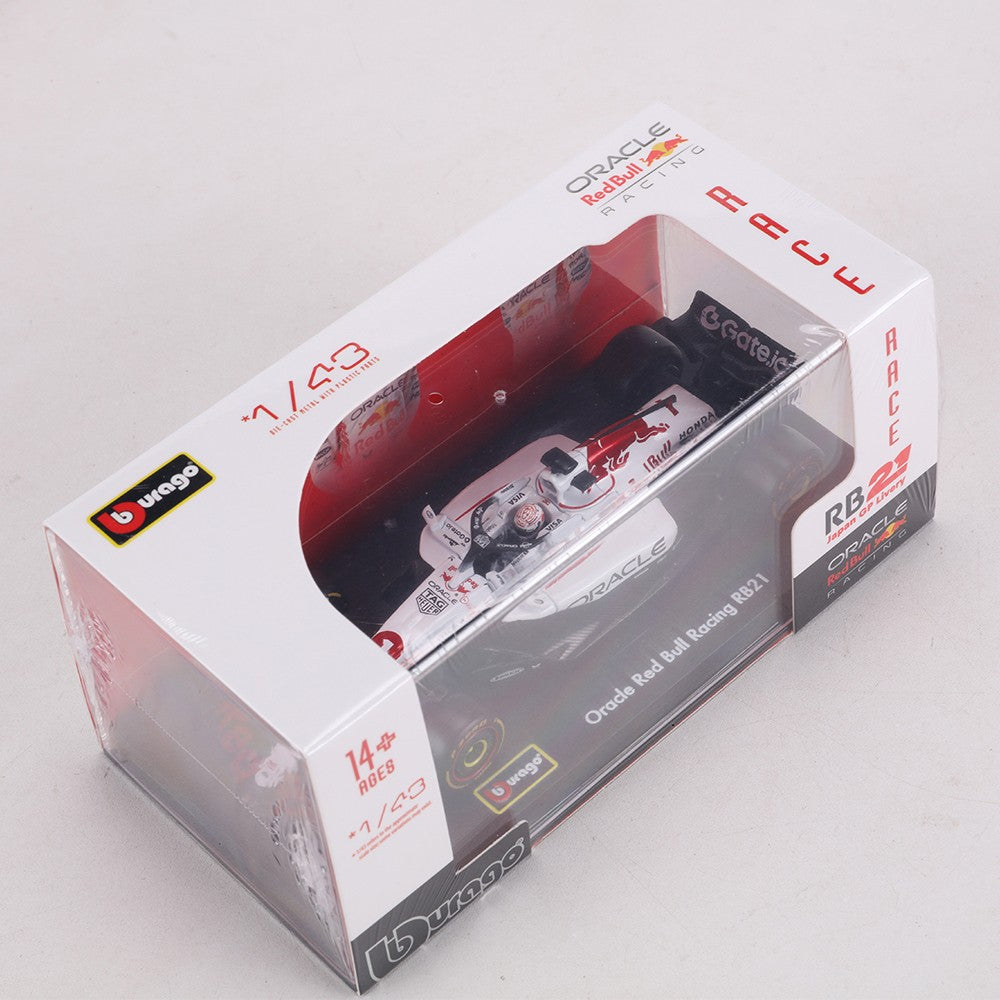 Burago 1:43 Red Bull Racing RB21 Modelo de carro em liga metálica da estação do Japão