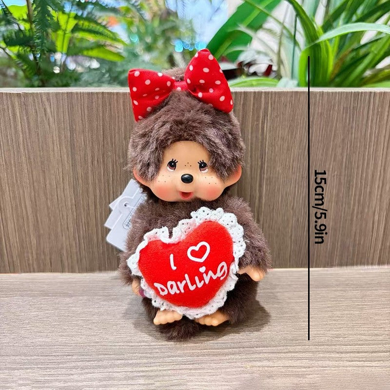 Kawaii Monchichi Doll Figure Keychain Furry Chimutan Monchhichi Figurines Hanger Pendant Bags Charm Accessories Small Gift