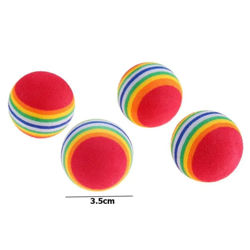 10/5 unidades de bolinhas de brinquedo de arco-íris para gatos, interativas, para brincar, morder, chocalho, arranhar, treinar, brinquedo de bolinha de arco-íris para gatos, suprimentos para animais de estimação