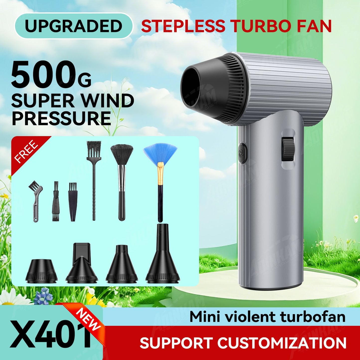 ADINKAM Upgraded Stepless High-Efficient Jet Fan Blower OEM-Style 500g Wind Pressure Super Power Car House PC Cleaning Tools