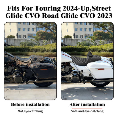 Assento Duplo de Motocicleta com Encosto para Piloto e Passageiro Para Harley Touring FLHR 2024-UP Road Street Glide CVO 2023