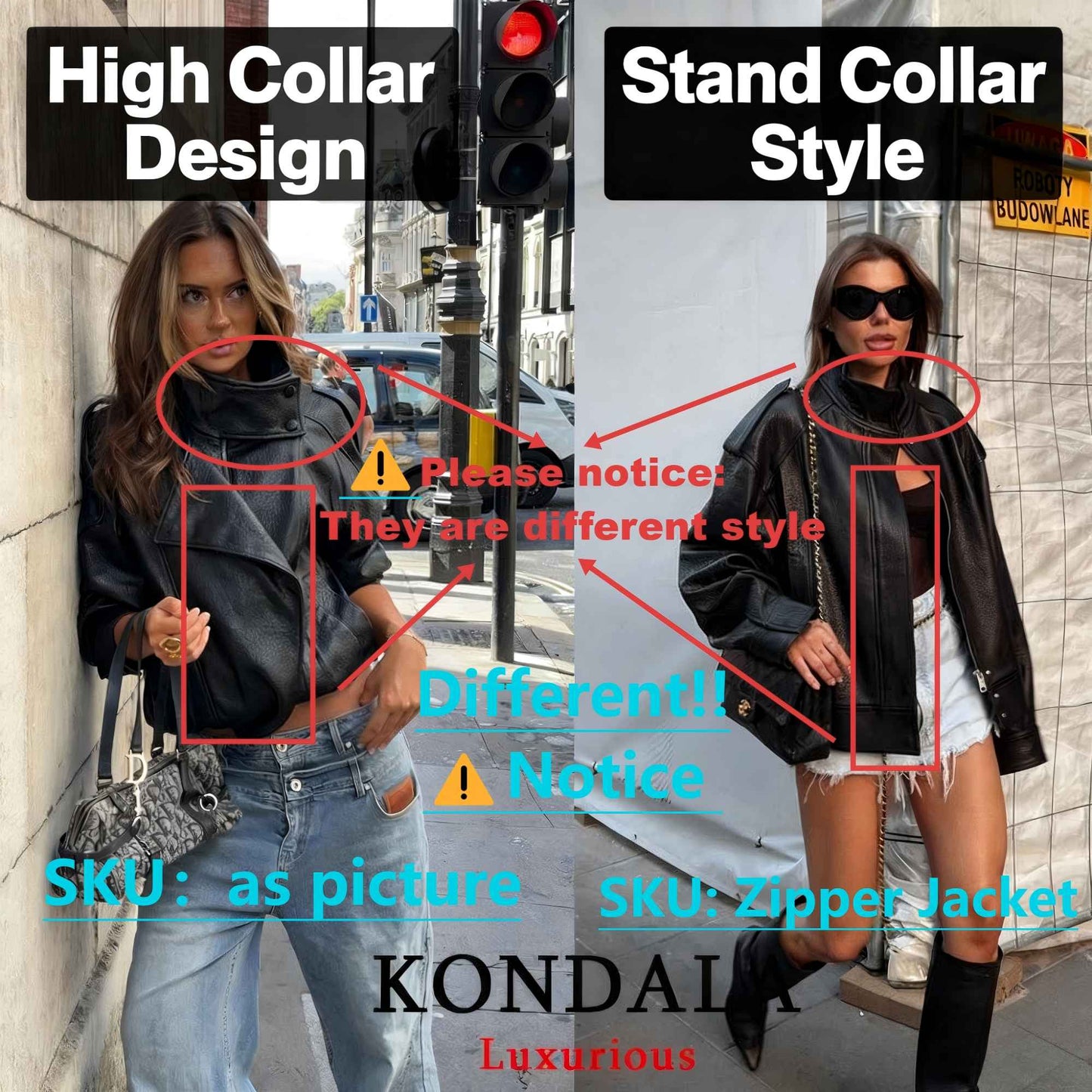 KONDALA Casual Chic Black Leather Jackets Women Long Sleeve Buttons Elastic Oversized Coats Fashion 2025 Fall Streetwear Coats