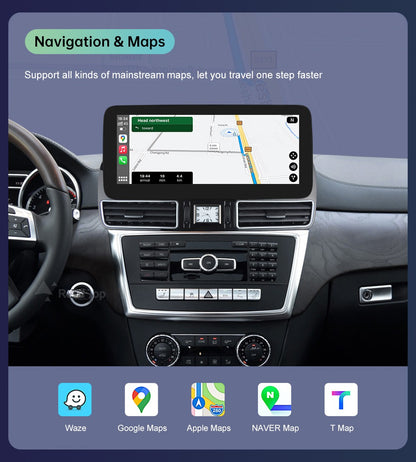 Rádio automotivo com tela touch screen Linux para Mercedes Benz ML W166 ML350 GL X166 2012-2015 GPS com Carplay Android Auto Airplay Mirroring