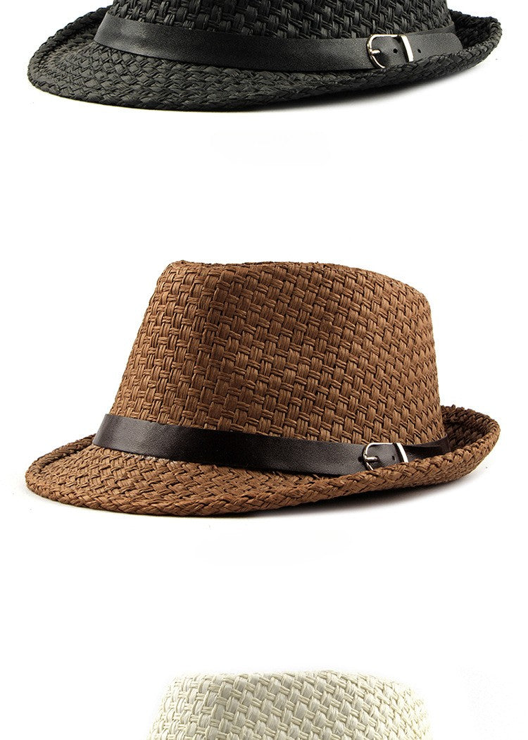 Chapéu Jazz Coreano Moderno Simples Chapéu de Sol Feminino Verão Protetor Solar Respirável Chapéu de Palha para Homens