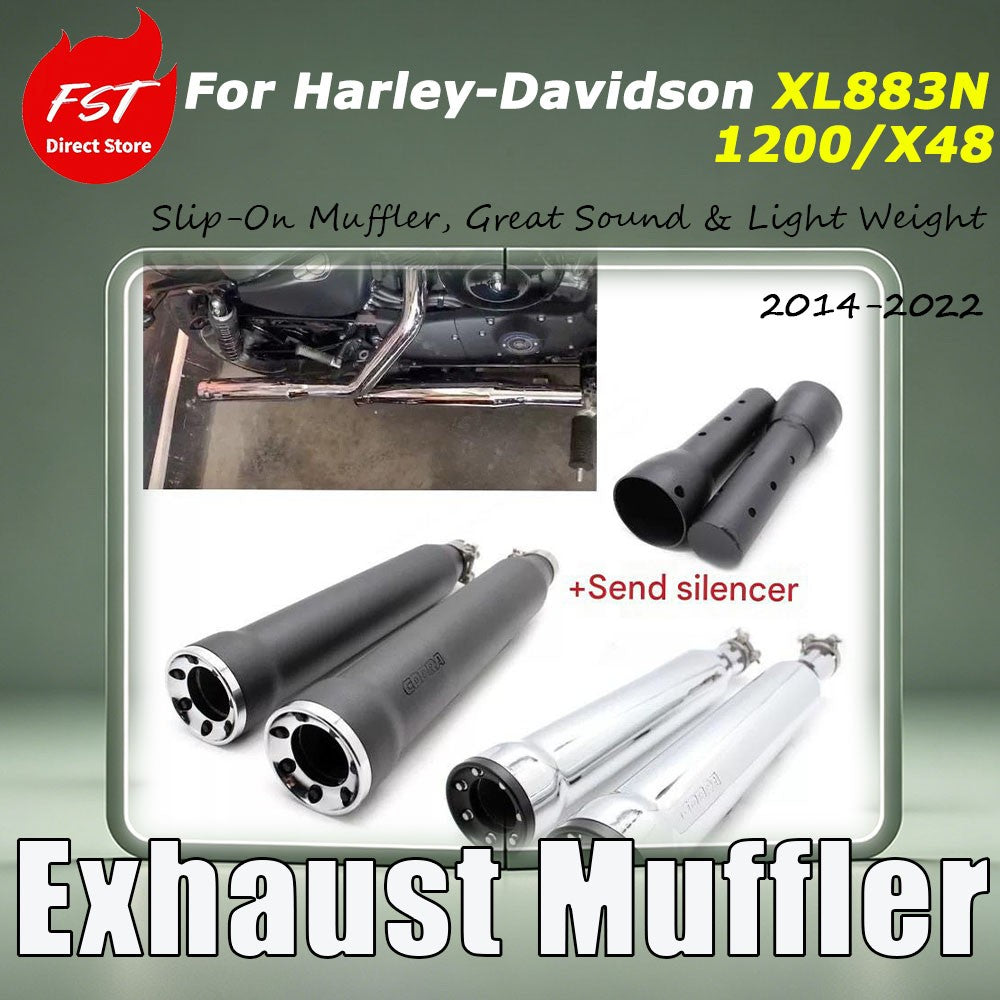 For Harley-Davidson XL883N / 1200 / X48 modification accessory - Snake exhaust pipe with deep-toned tail section
