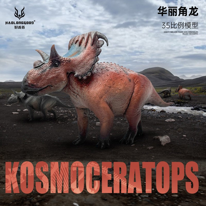 Em estoque: Modelo de dinossauro ceratopsiano Haolong bom 1:35, brinquedo de presente, estatueta