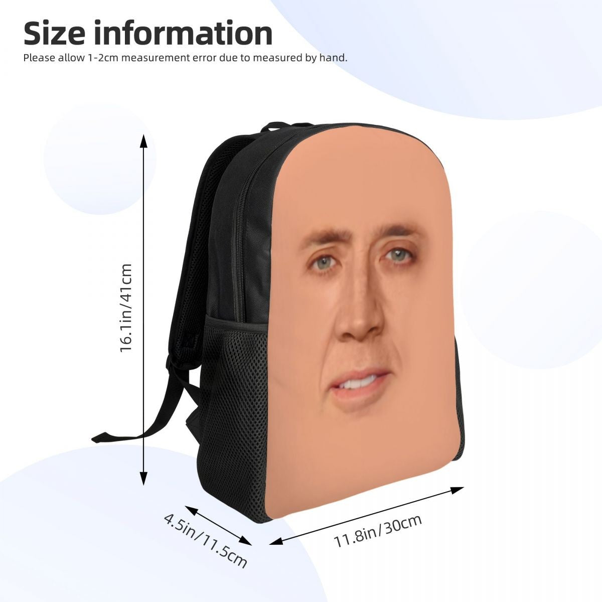 Custom Nicolas Cage Meme Laptop Backpack Women Men Basic Bookbag for College School Student Funny Bags