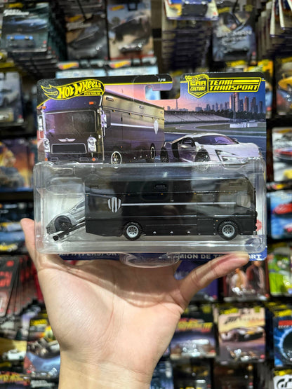 Hot Wheels Premium 1:64 Scale Car Culture Team Transport Toy Set with Ferrari Toyota Plymouth Mix for Vehicle Model Toys Gifts