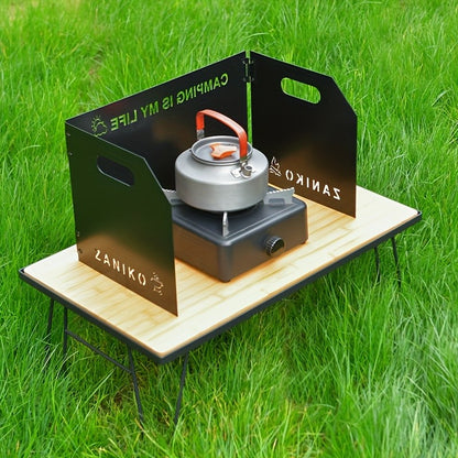 Outdoor Barbecue Windshield Folding Camping Barbecue windproof board Three-fold Four-fold