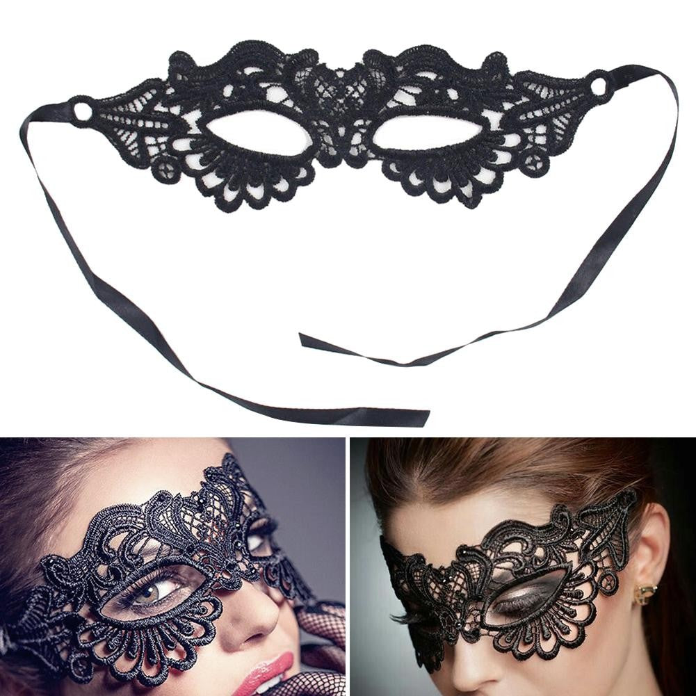 1Pc Halloween Makeup Ball Costume Party Ladies Lace Mask Half Face Cloak Mask